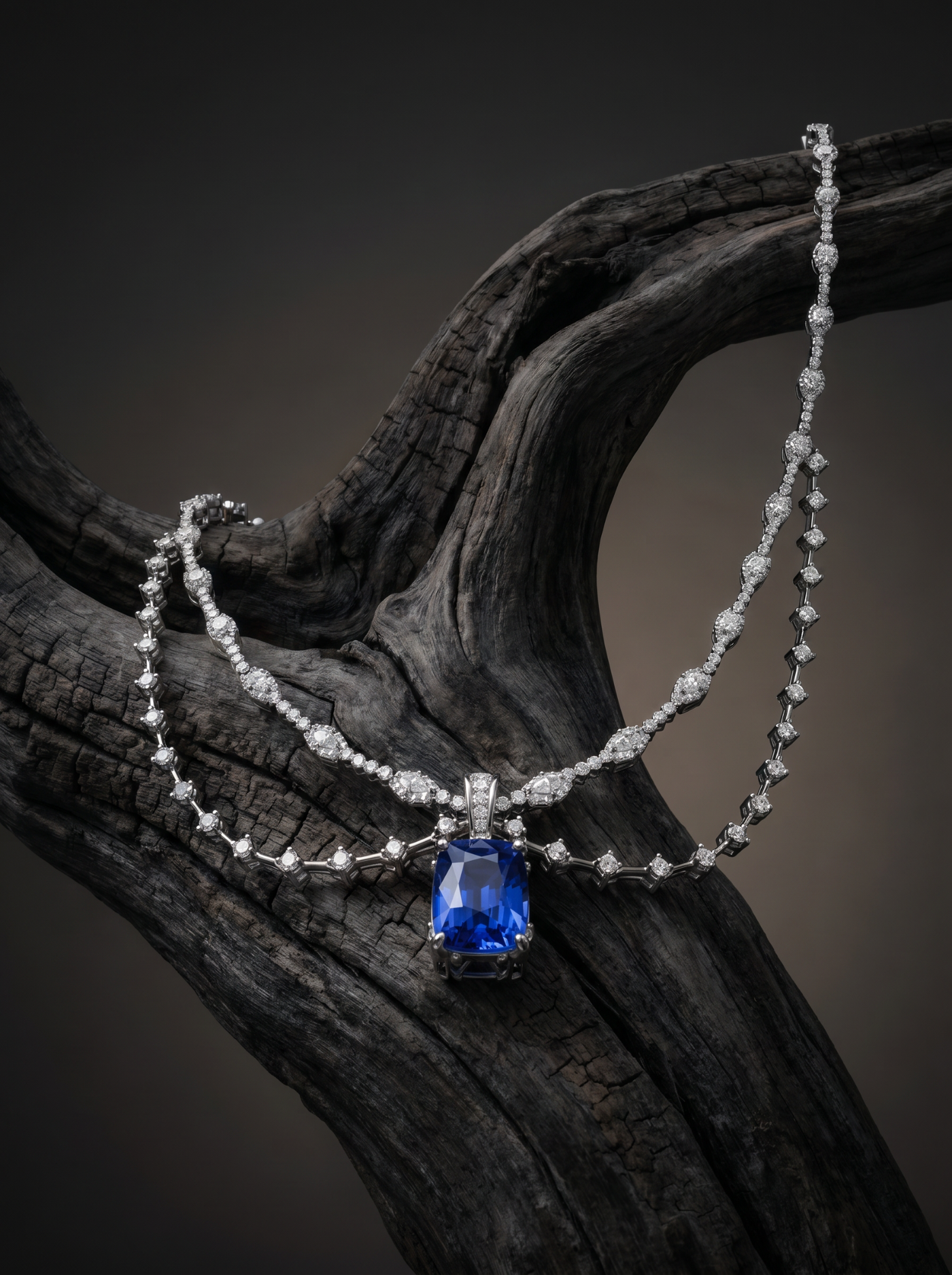 Колье с сапфиром 5.13 ct 