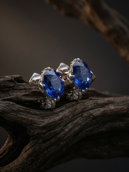 Серьги с сапфирами 11.1 ctw, earrings, white-gold, с sapphire, GRIGOF
