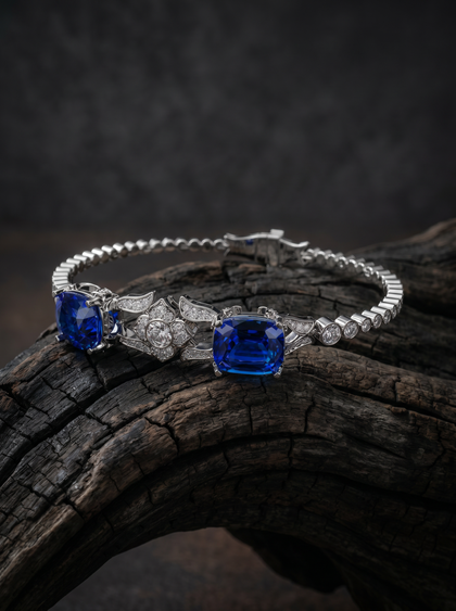Браслет с сапфирами 10 ctw , bracelet, white-gold, с sapphire, GRIGOF