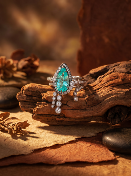 Кольцо с параибой 3.6 сt , ring, white-gold, с tourmaline, GRIGOF