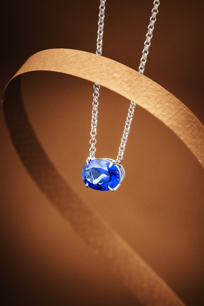 Подвеска с танзанитом 4.3 ct , pendant, white-gold, с tanzanite, GRIGOF