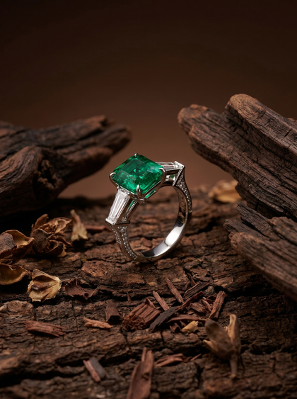 Кольцо с изумрудом 3.89 ct — фото 3