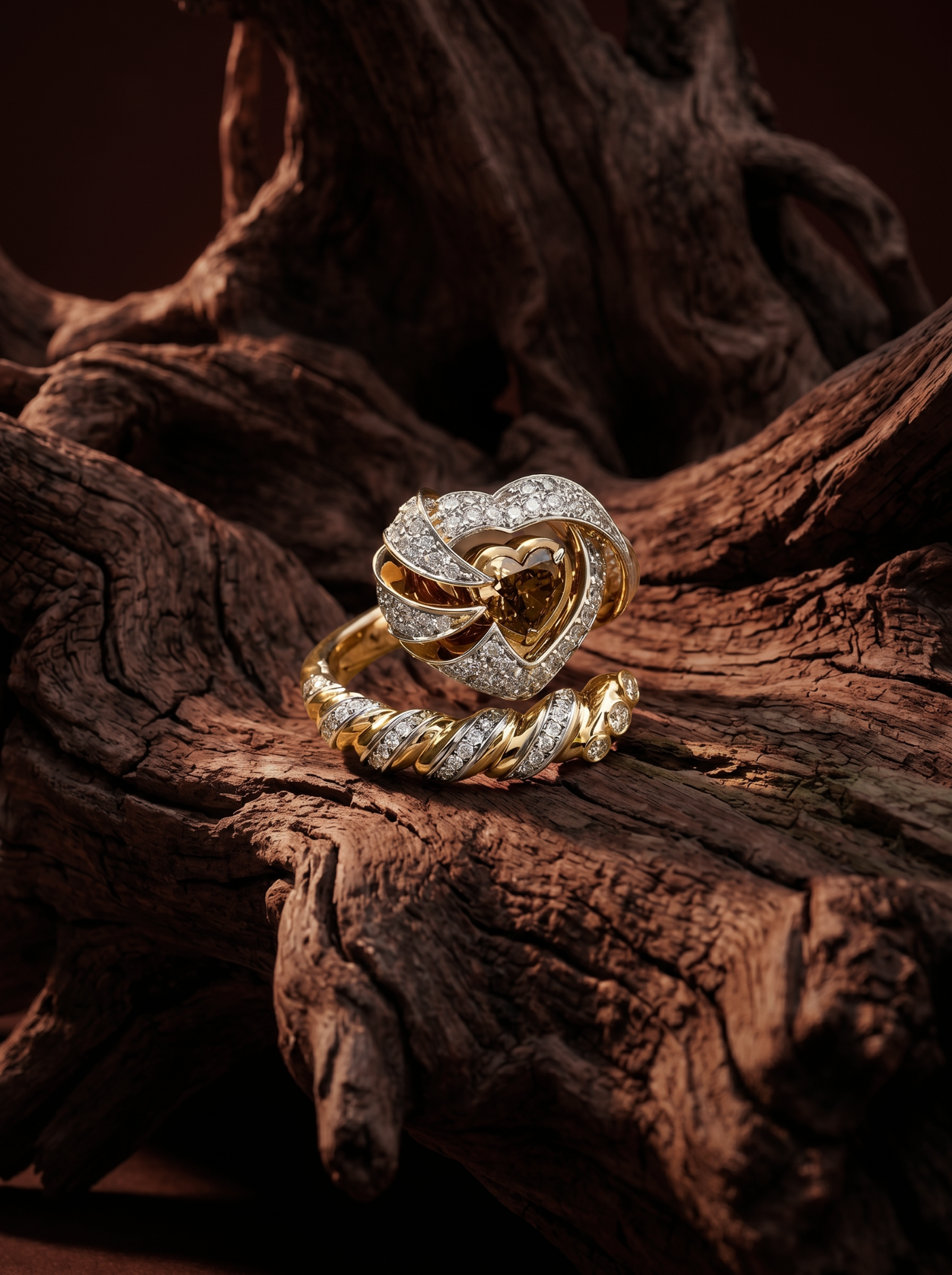 Кольцо с коньячным бриллиантом 0.5 ct