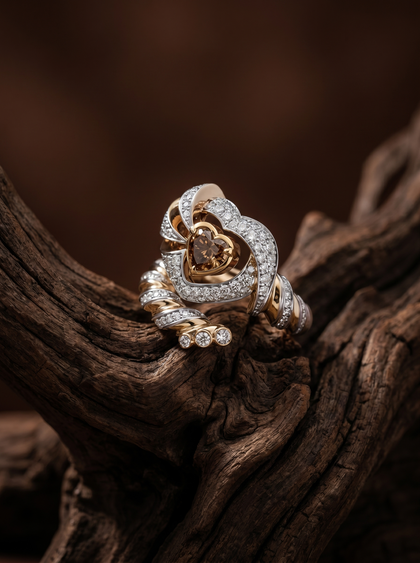 Кольцо с коньячным бриллиантом 0.5 ct — фото 2