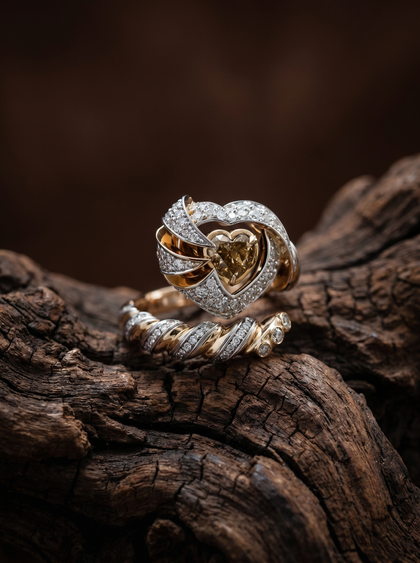 Кольцо с коньячным бриллиантом 0.5 ct — фото 3