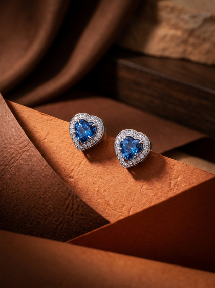 Пусеты "Сердечки" , earrings, white-gold, с tsavorite, GRIGOF