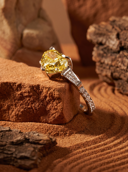 Кольцо с желтым бриллиантом 3.0 ct  — фото 2
