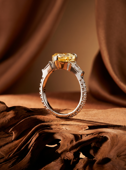 Кольцо с желтым бриллиантом 3.0 ct  — фото 3