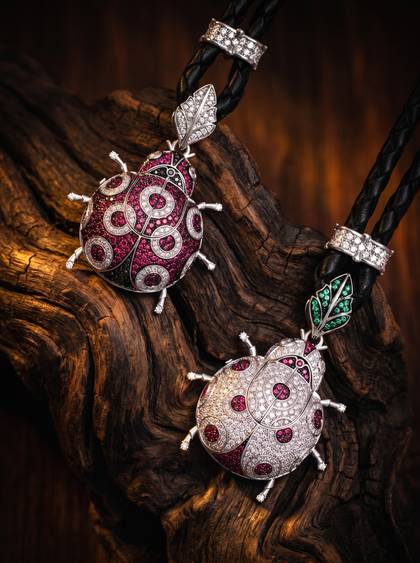 Подвеска "Божья Коровка" , pendant, white-gold, GRIGOF
