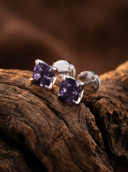 Пусеты со шпинелью 6.24 ctw , earrings, white-gold, с spinel, GRIGOF