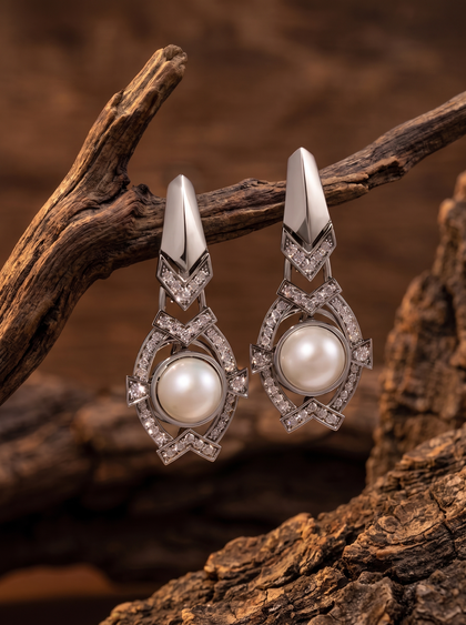 Серьги с жемчугом и аметистом , earrings, white-gold, с amethyst, GRIGOF