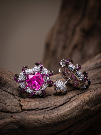 Серьги со шпинелью 2.0 ctw , earrings, white-gold, с spinel, GRIGOF