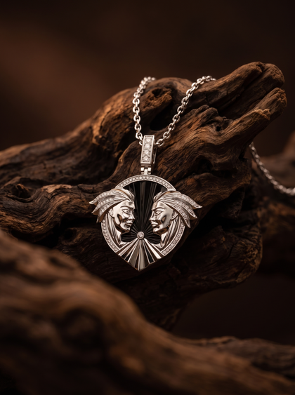 Подвеска "Близнецы" , pendant, white-gold, с diamond, GRIGOF