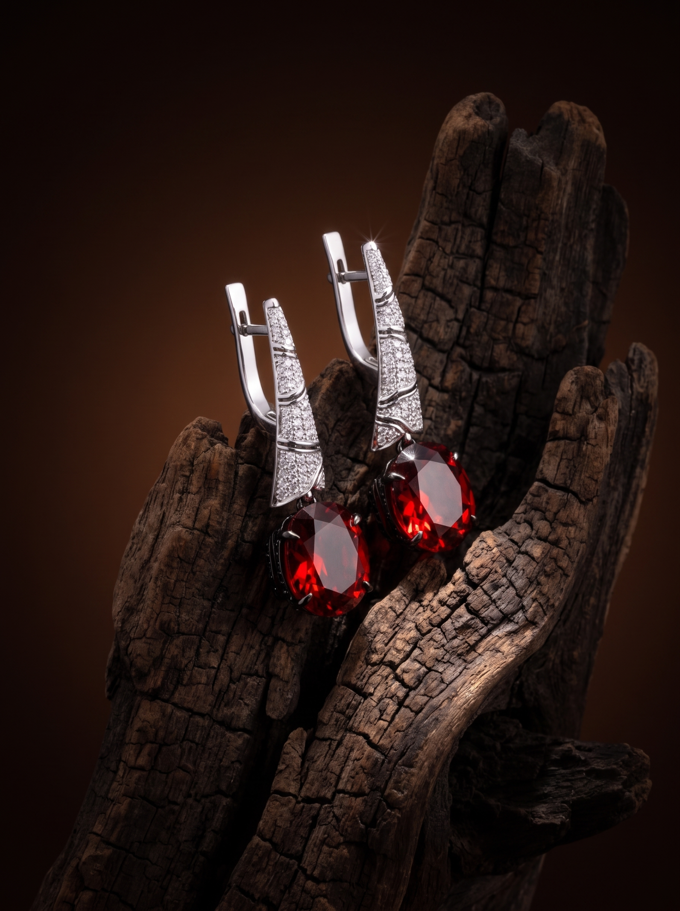 Серьги со спессартинами 6.0 ctw