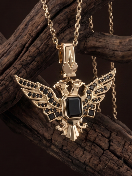 Подвеска "Двуглавый Орел" , pendant, yellow-gold, GRIGOF
