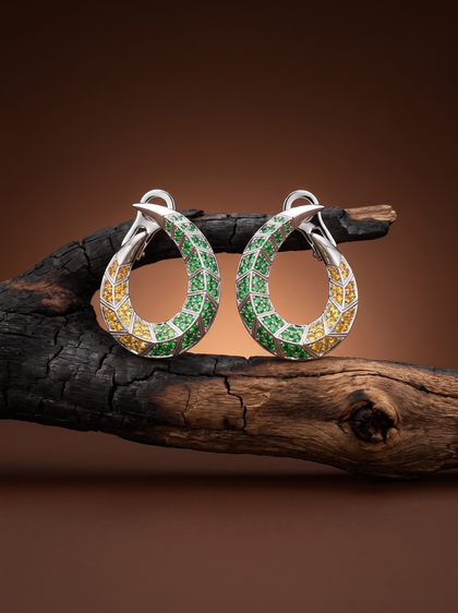 Серьги "Крокодилы" , earrings, white-gold, GRIGOF