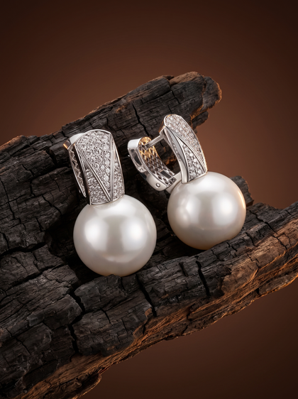 Серьги с жемчугом , earrings, white-gold, с pearl, GRIGOF