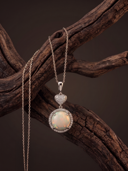 Подвеска с опалом , pendant, white-gold, с opal, GRIGOF