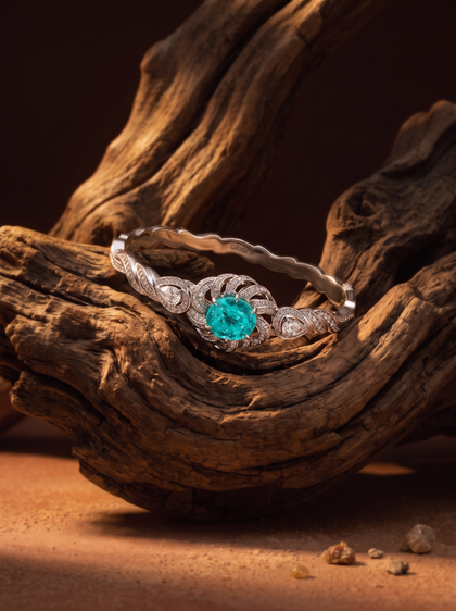 Браслет с параибой 6.50 ct, bracelet, white-gold, с tourmaline, GRIGOF