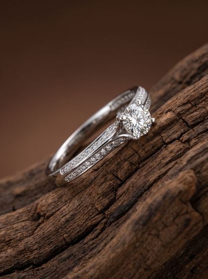 Кольцо с бриллиантом круг 0.5 ct  — фото 2