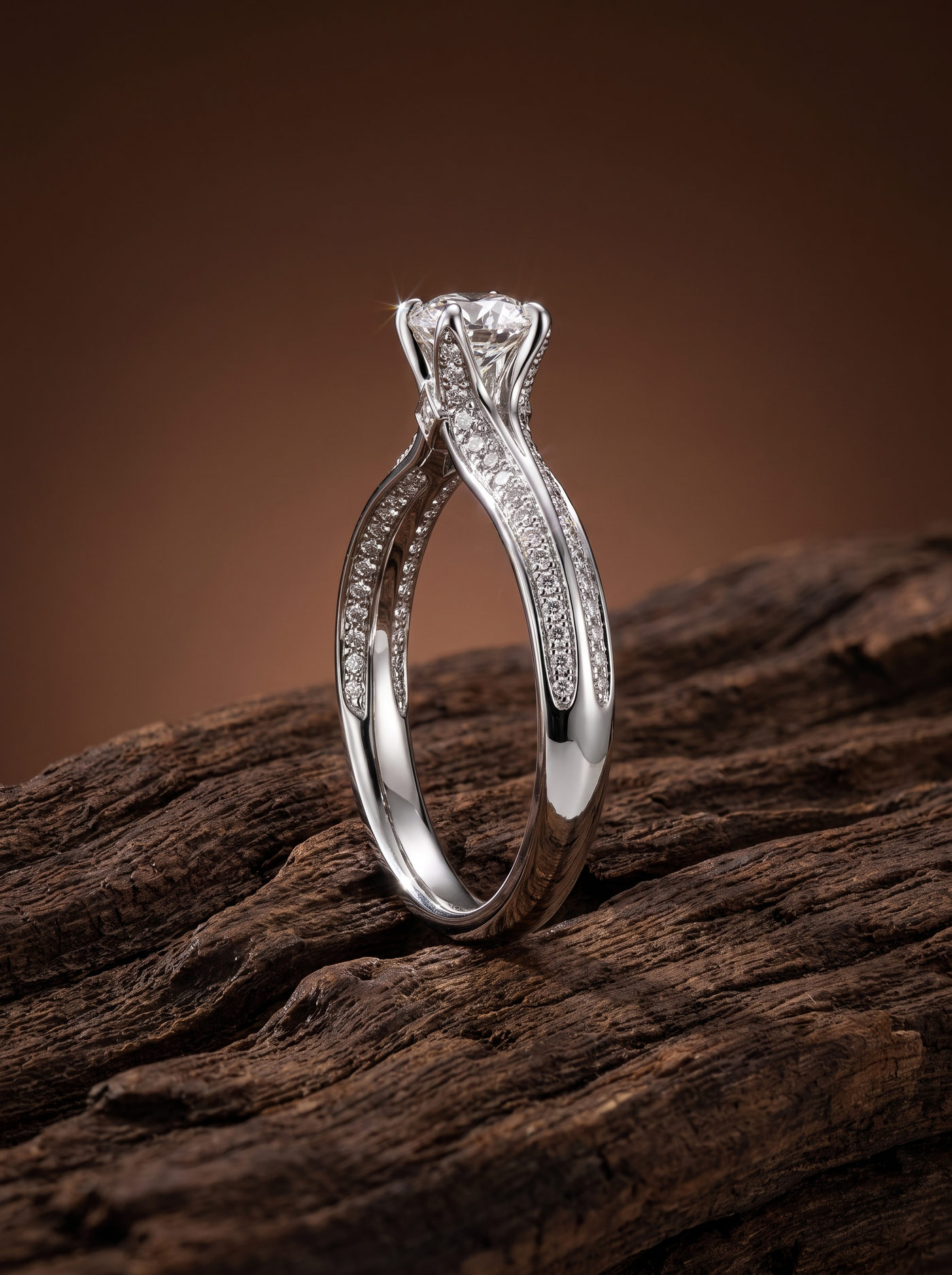 Кольцо с бриллиантом круг 0.5 ct 