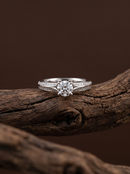 Кольцо с бриллиантом круг 0.5 ct  — фото 3