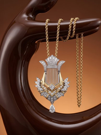 Подвеска "Арфа" , pendant, white-gold, GRIGOF
