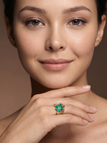 Кольцо с изумрудом 3.97 ct  — фото 4