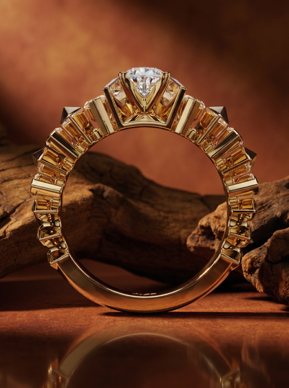 Кольцо с бриллиантом 0.5 ct , ring, yellow-gold, с diamond, GRIGOF