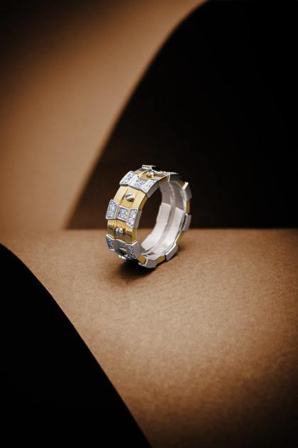 Кольцо «Винты», ring, white-gold, с diamond, GRIGOF